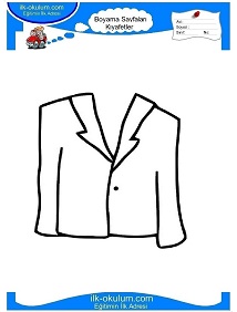 Çocuklar İçin Takım-Elbise-Ceket Boyama Sayfaları 